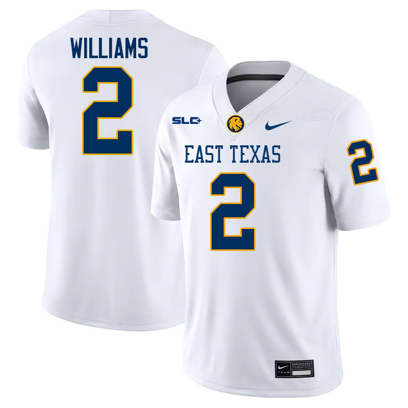 East Texas A&M Lions #2 Lavon Williams College Football Jerseys,Uniforms-White